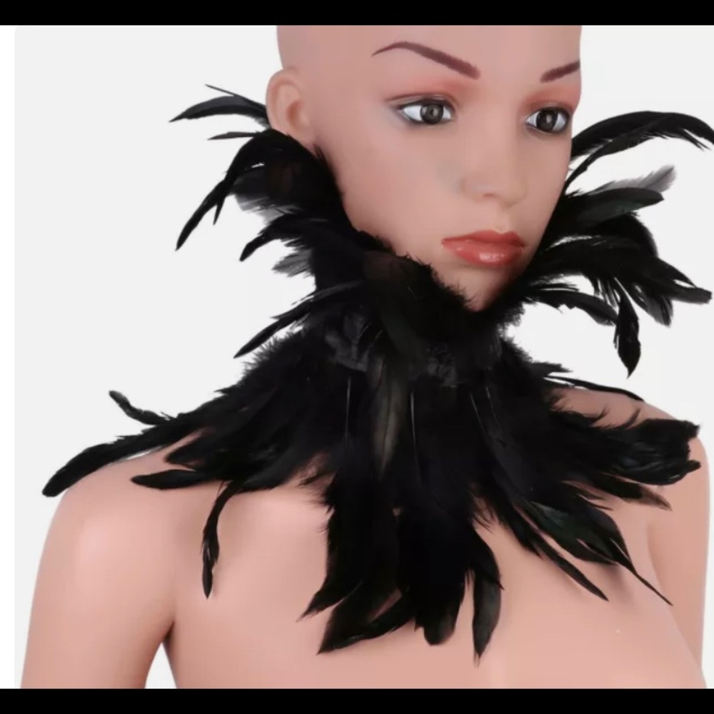 Wicked Black Feather Collar